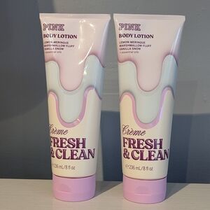 PINK Victoria's Secret Fresh & Clean Creme Body Lotion - Pink & White